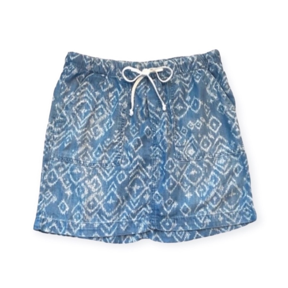 Anthropologie Cloth & Stone Blue & White Chambray Tencel Skirt women‘s small